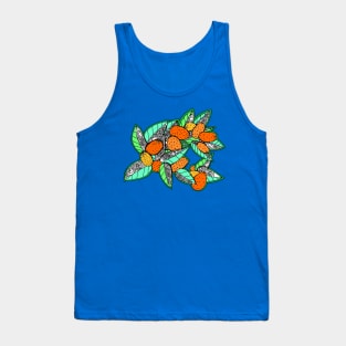 Juicy Ripe California Kumquats with Pop Art Leaves Tank Top